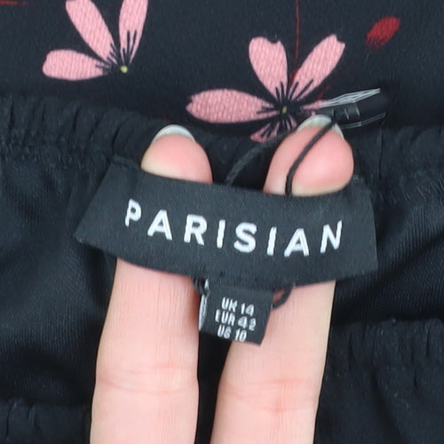 Parisian Women’s Black Floral Off Shoulder Playsuit Size 14