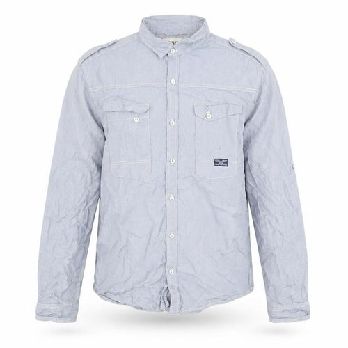 Diesel Men's Blue Stripe Button-Up Long Sleeve Cotton Shirt Size M