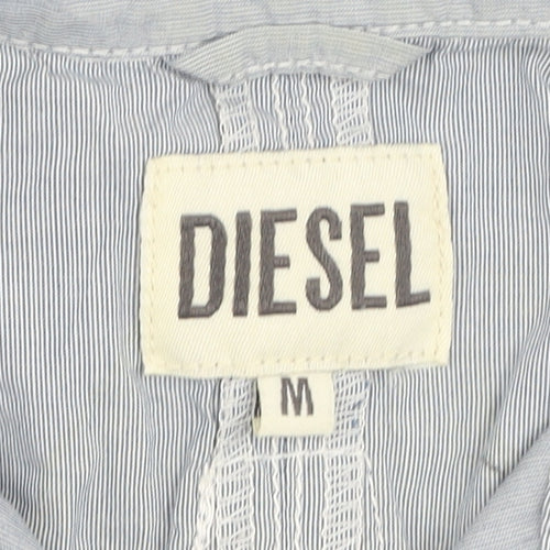 Diesel Men's Blue Stripe Button-Up Long Sleeve Cotton Shirt Size M