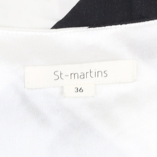 St-martins Women Black Chevron Knee Length Sheath Dress Size 8