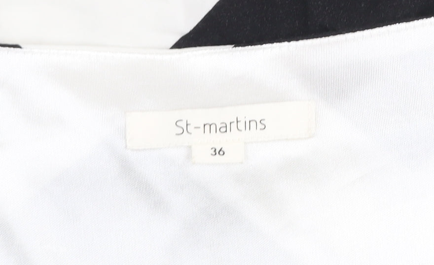 St-martins Women Black Chevron Knee Length Sheath Dress Size 8