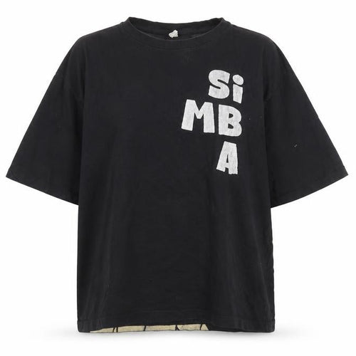 US SQUARE Women's Black Simba Graphic T-Shirt XL Vintage Style