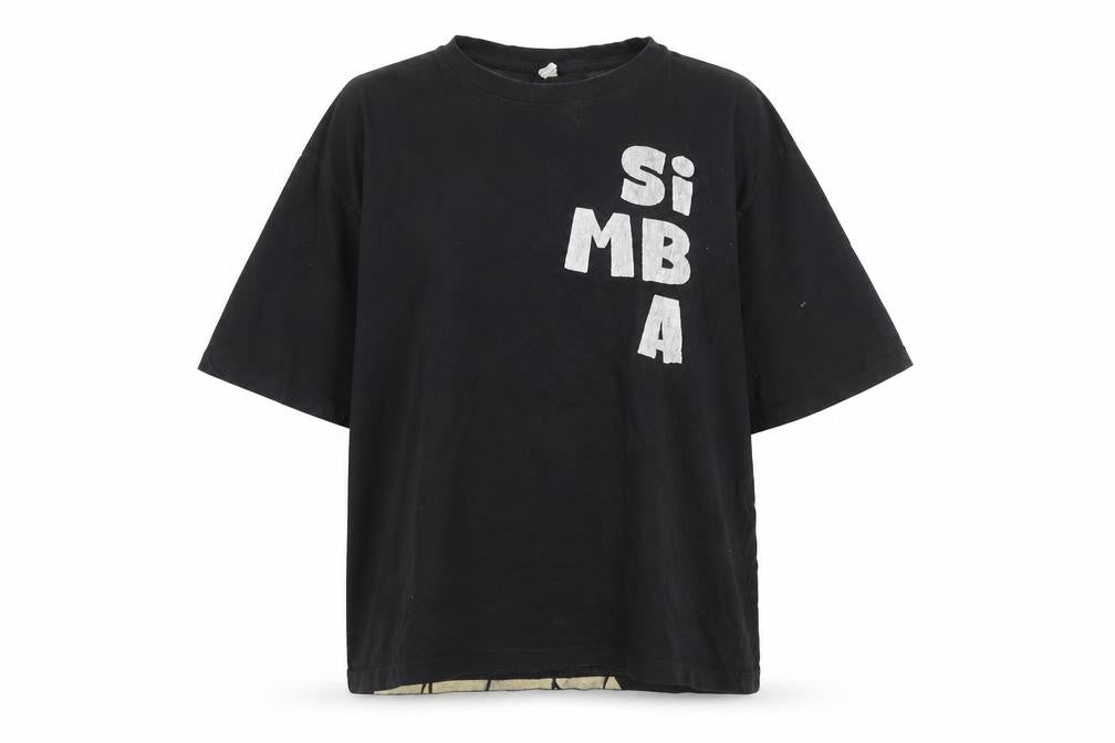 US SQUARE Women's Black Simba Graphic T-Shirt XL Vintage Style