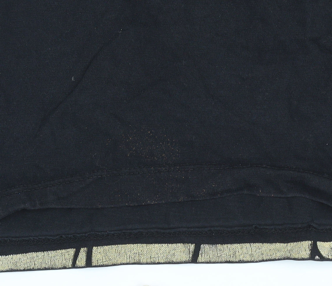 US SQUARE Women's Black Simba Graphic T-Shirt XL Vintage Style