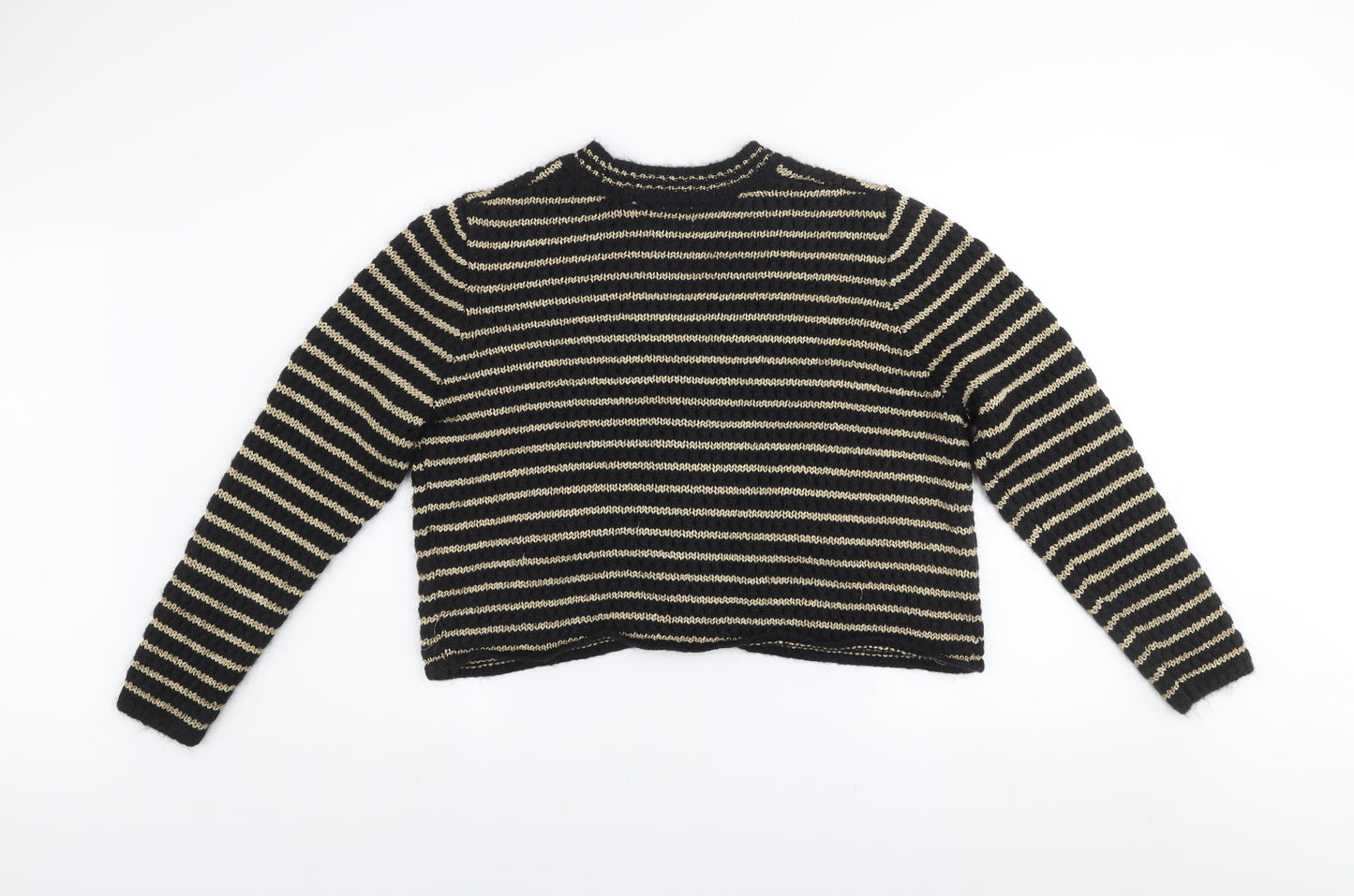 Rita Ora x Primark Womens Black Gold Striped Cardigan XL Knit Jumper