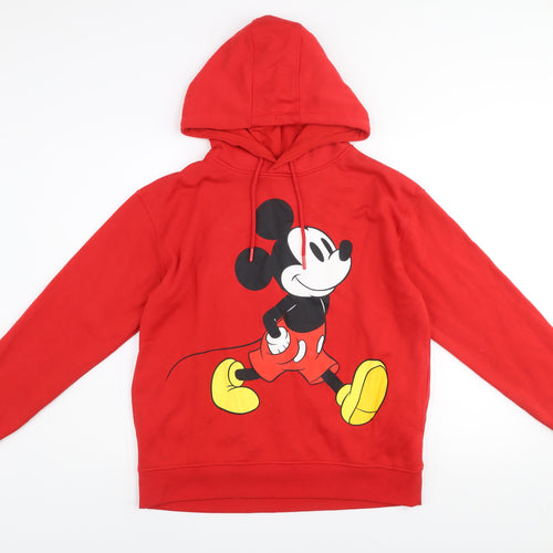 Disney Women’s Red Mickey Mouse Pullover Hoodie Size 10/12