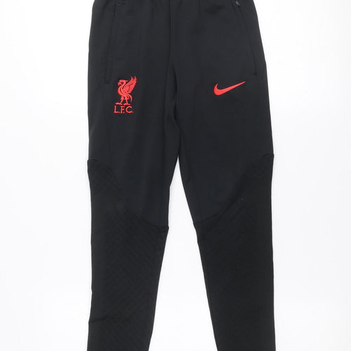 Nike Boys Black Liverpool FC Slim Fit Dri-FIT Track Pants Size S