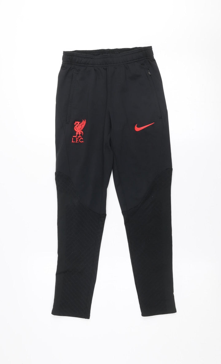 Nike Boys Black Liverpool FC Slim Fit Dri-FIT Track Pants Size S