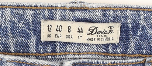 Denim Co. Womens Blue Size 12 Straight Mid Rise Jeans