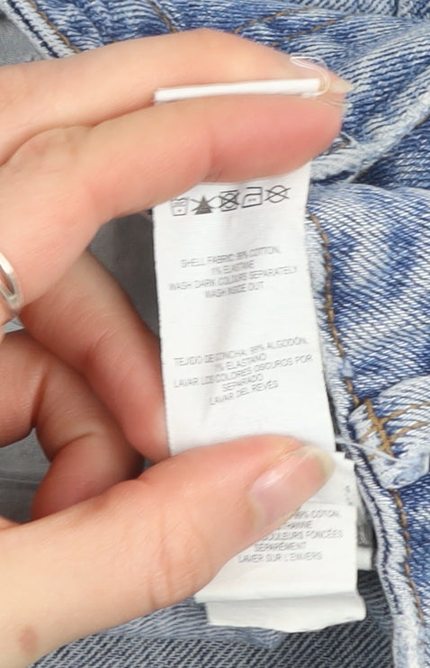 Denim Co. Womens Blue Size 12 Straight Mid Rise Jeans