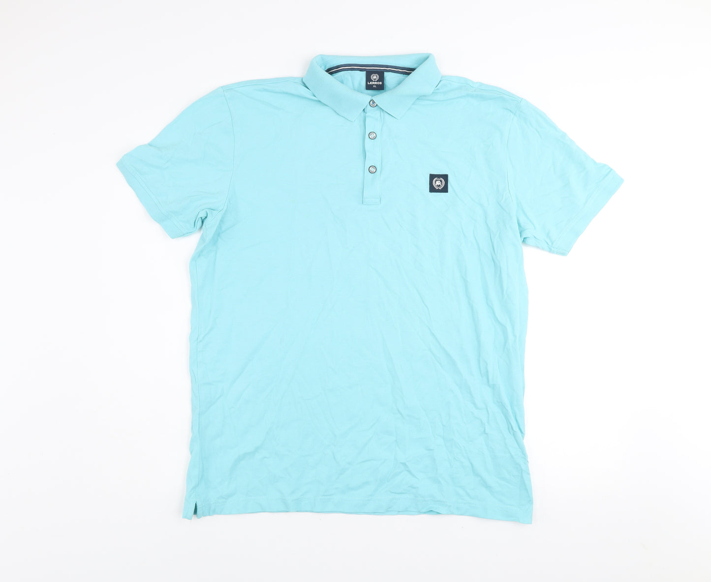 Lerros Mens Blue XL Cotton Elastane Short Sleeve Polo Shirt