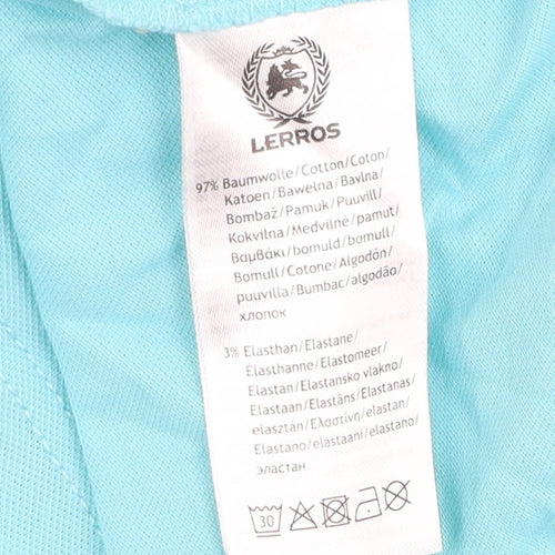 Lerros Mens Blue XL Cotton Elastane Short Sleeve Polo Shirt