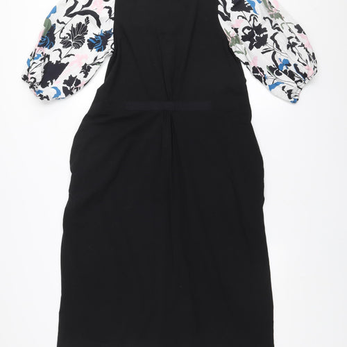 Carolyn Donnelly Women’s Black Floral Puff Sleeve Shift Dress Size S