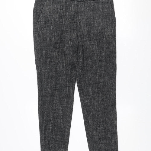 H&M Women's Grey Cropped Slim Fit Tapered Trousers Size 10