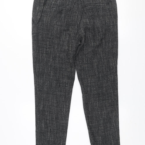 H&M Women's Grey Cropped Slim Fit Tapered Trousers Size 10