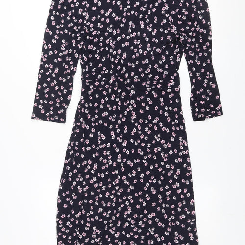 French Connection Women’s Blue Floral Wrap Dress Size 12 Viscose