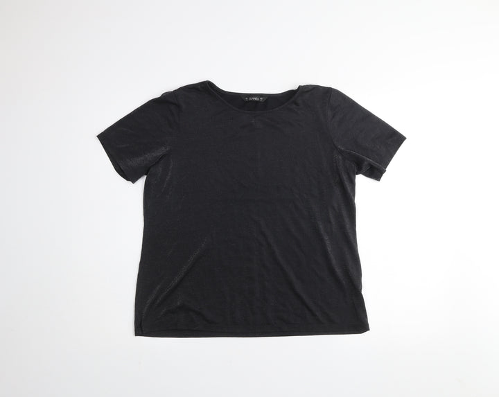 Dunnes Women’s Black Short Sleeve Basic T-Shirt Size 12 Viscose Blend
