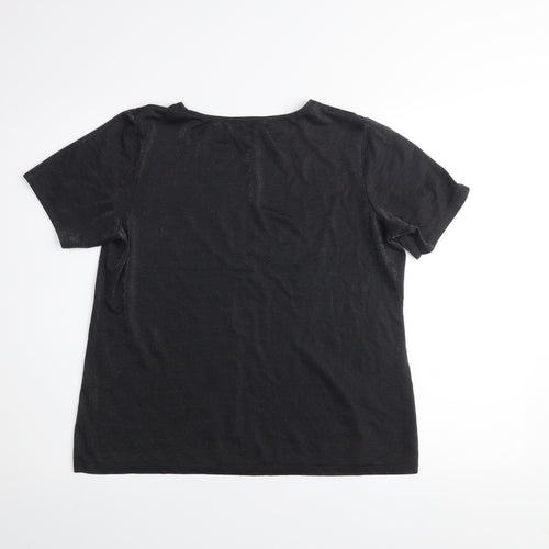 Dunnes Women’s Black Short Sleeve Basic T-Shirt Size 12 Viscose Blend