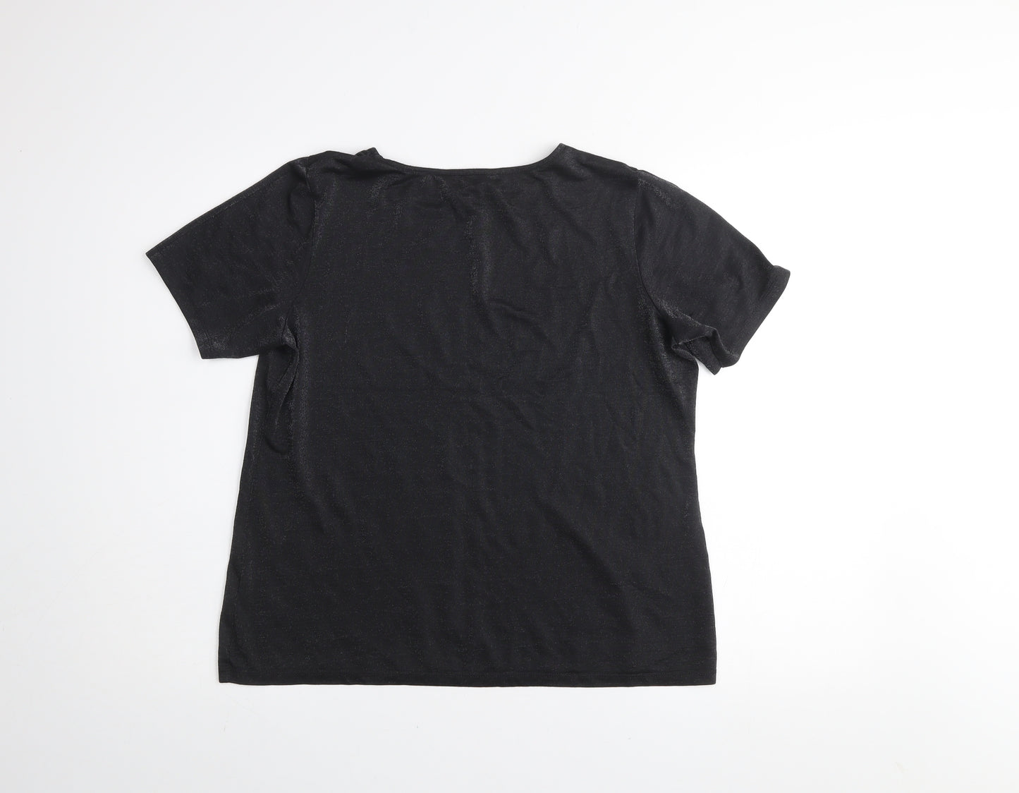 Dunnes Women’s Black Short Sleeve Basic T-Shirt Size 12 Viscose Blend