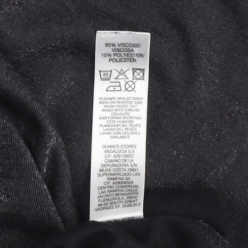 Dunnes Women’s Black Short Sleeve Basic T-Shirt Size 12 Viscose Blend