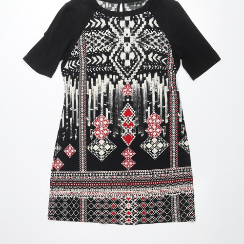Star by Julien Macdonald Women's Black Geometric Shift Dress Size 10