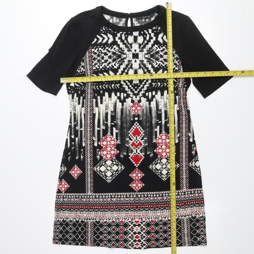 Star by Julien Macdonald Women's Black Geometric Shift Dress Size 10