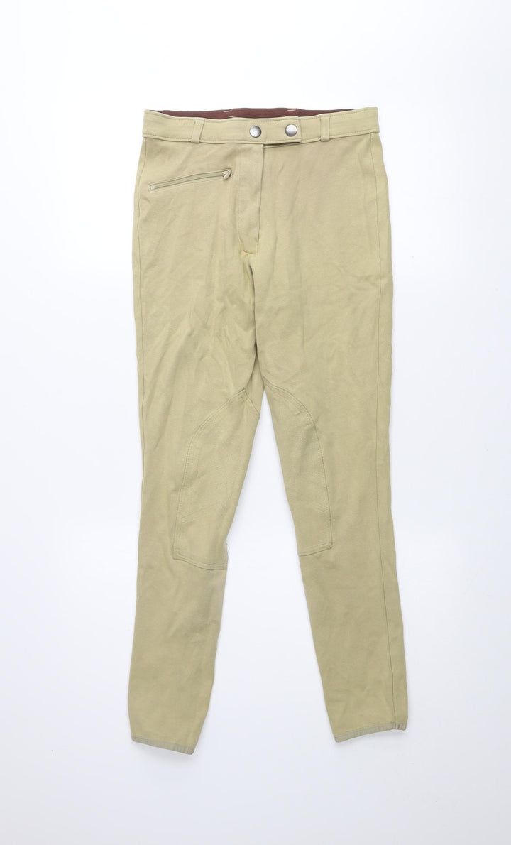 Crane Women's Beige Jodhpurs Trousers Size 8 Slim Fit Stretch Cotton