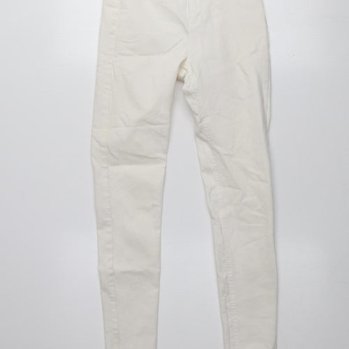 Pull & Bear Women's Ivory High Rise Skinny Jeans Size 8