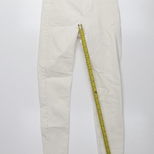 Pull & Bear Women's Ivory High Rise Skinny Jeans Size 8