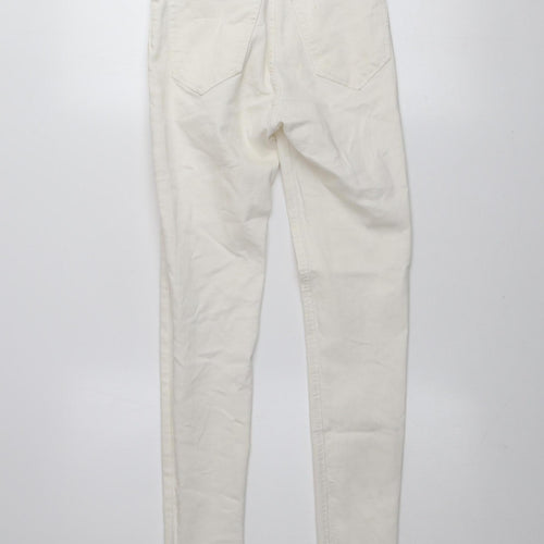 Pull & Bear Women's Ivory High Rise Skinny Jeans Size 8