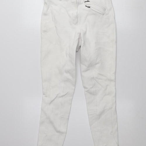 Tally Ho Women's White Cotton Stretch Jodhpurs Trousers 28in