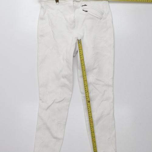 Tally Ho Women's White Cotton Stretch Jodhpurs Trousers 28in