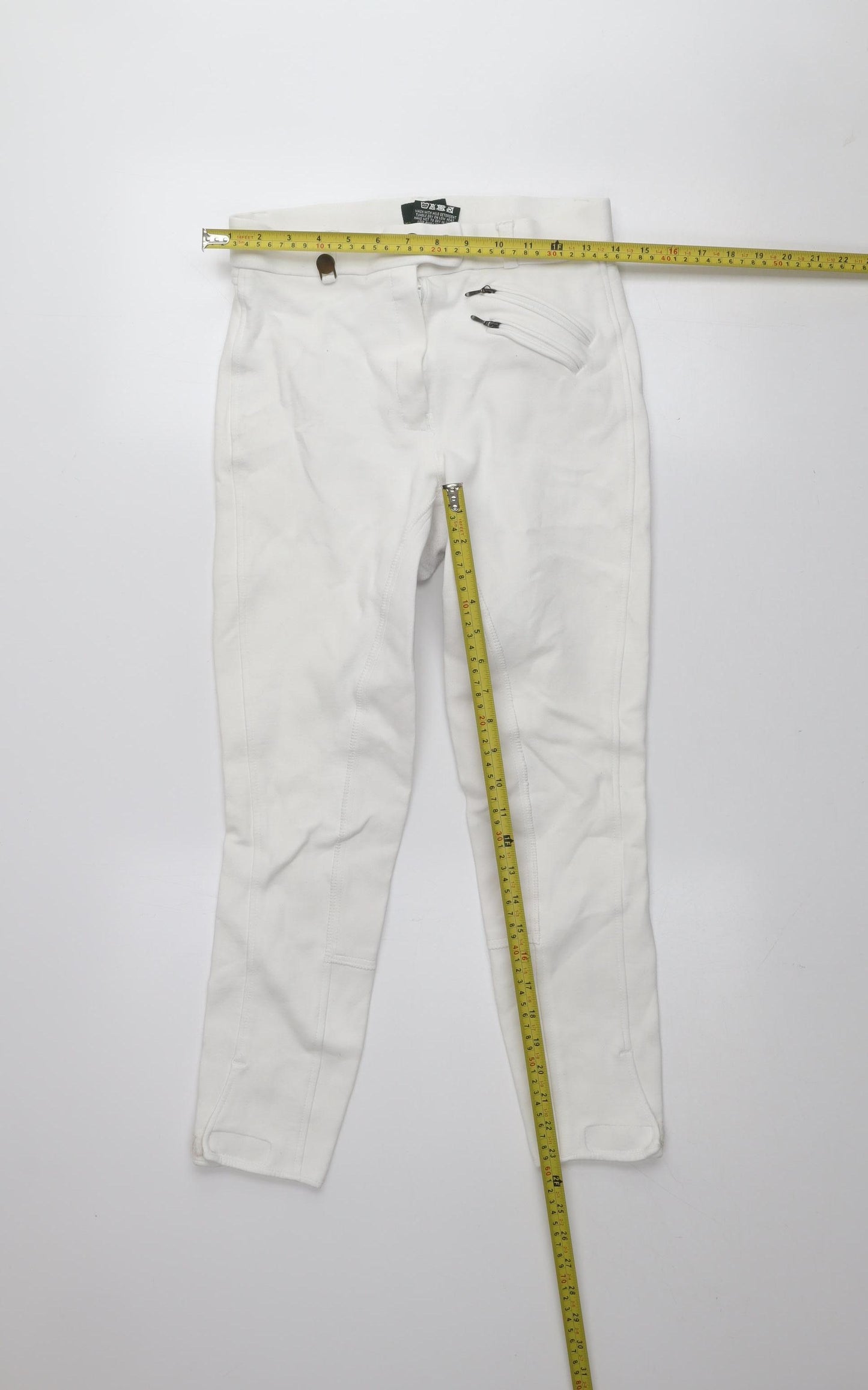 Tally Ho Women's White Cotton Stretch Jodhpurs Trousers 28in