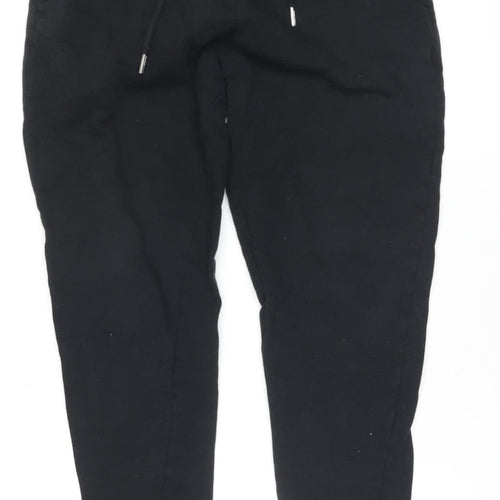 ASOS DESIGN Boys Black Jogger Trousers Small Fleece Tapered Fit Sweatpants