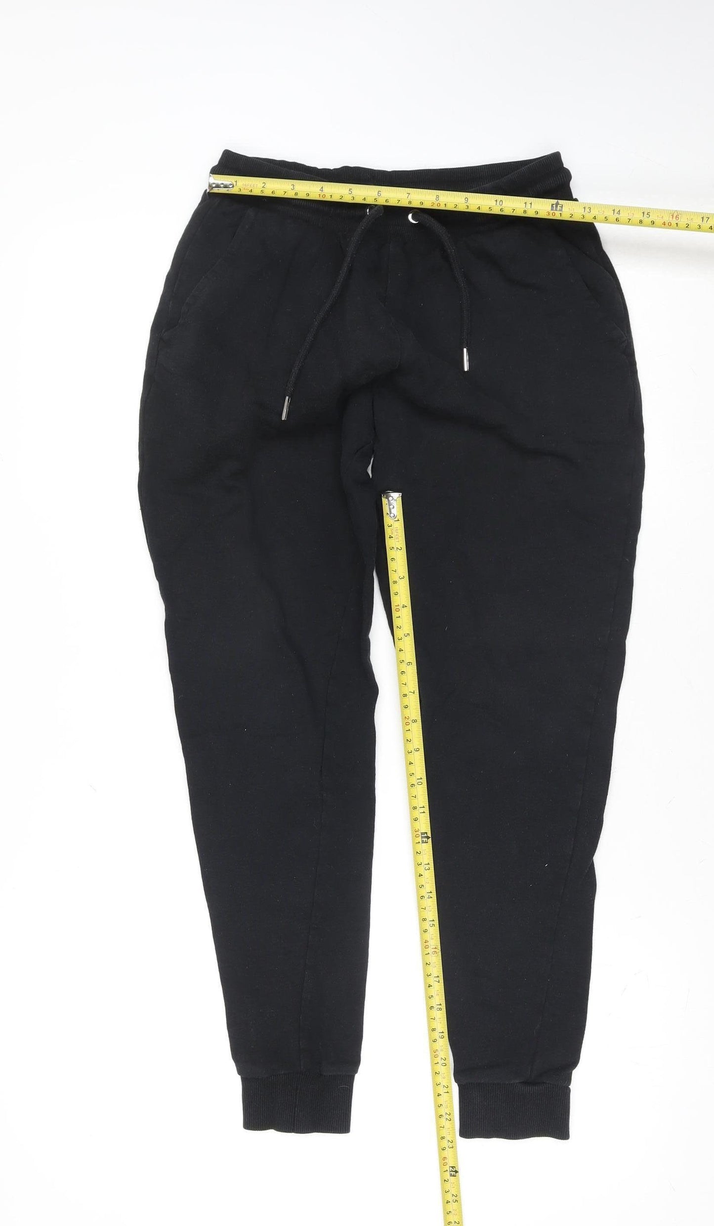 ASOS DESIGN Boys Black Jogger Trousers Small Fleece Tapered Fit Sweatpants