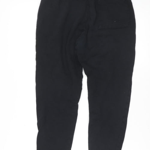 ASOS DESIGN Boys Black Jogger Trousers Small Fleece Tapered Fit Sweatpants