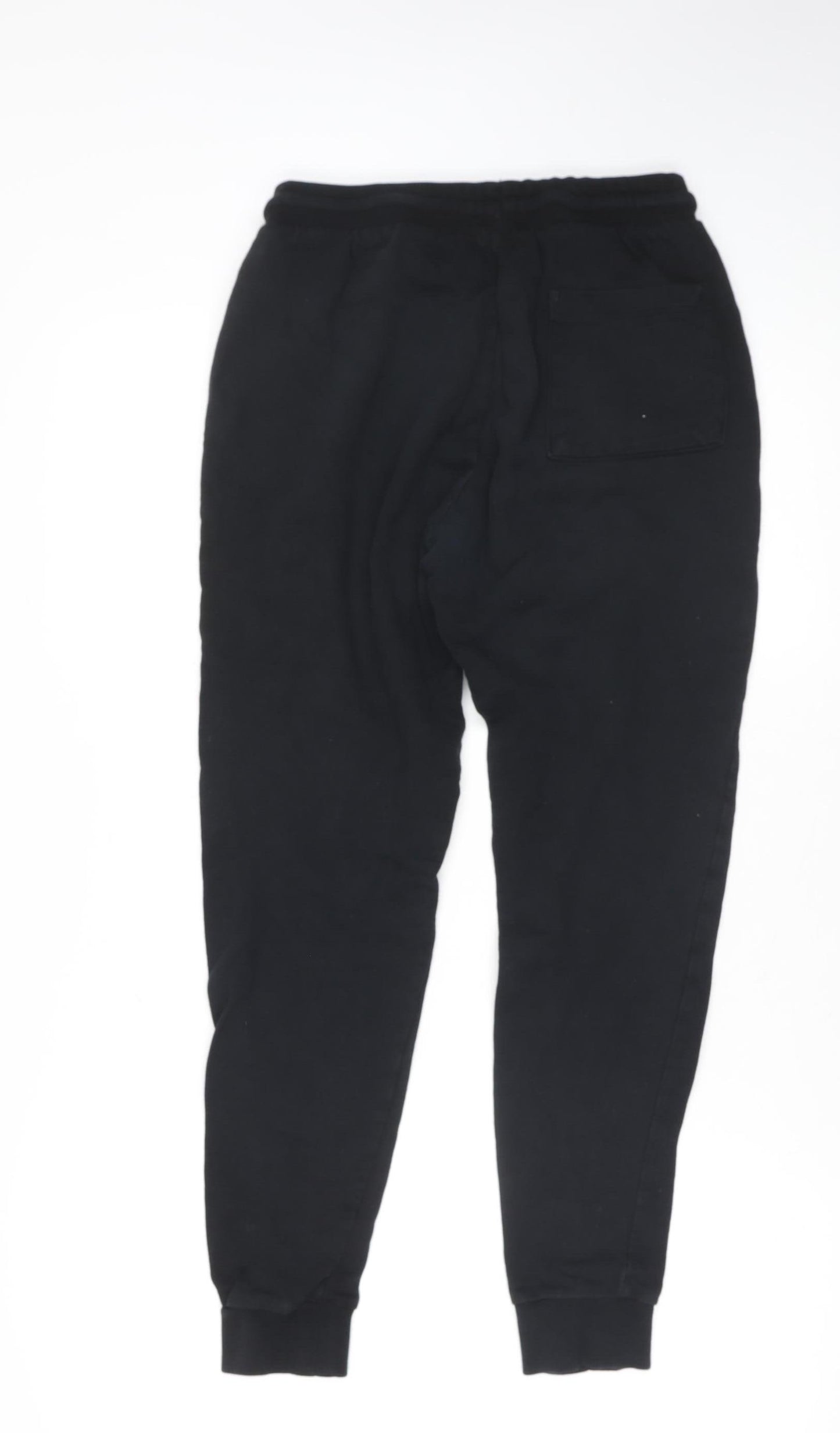 ASOS DESIGN Boys Black Jogger Trousers Small Fleece Tapered Fit Sweatpants