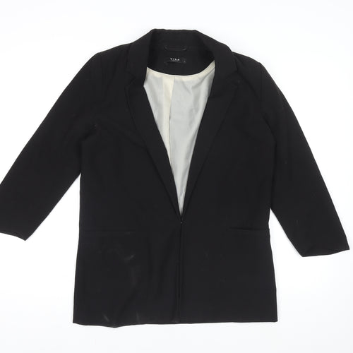 Vila Women Black M Longline Blazer Single-Breasted Jacket
