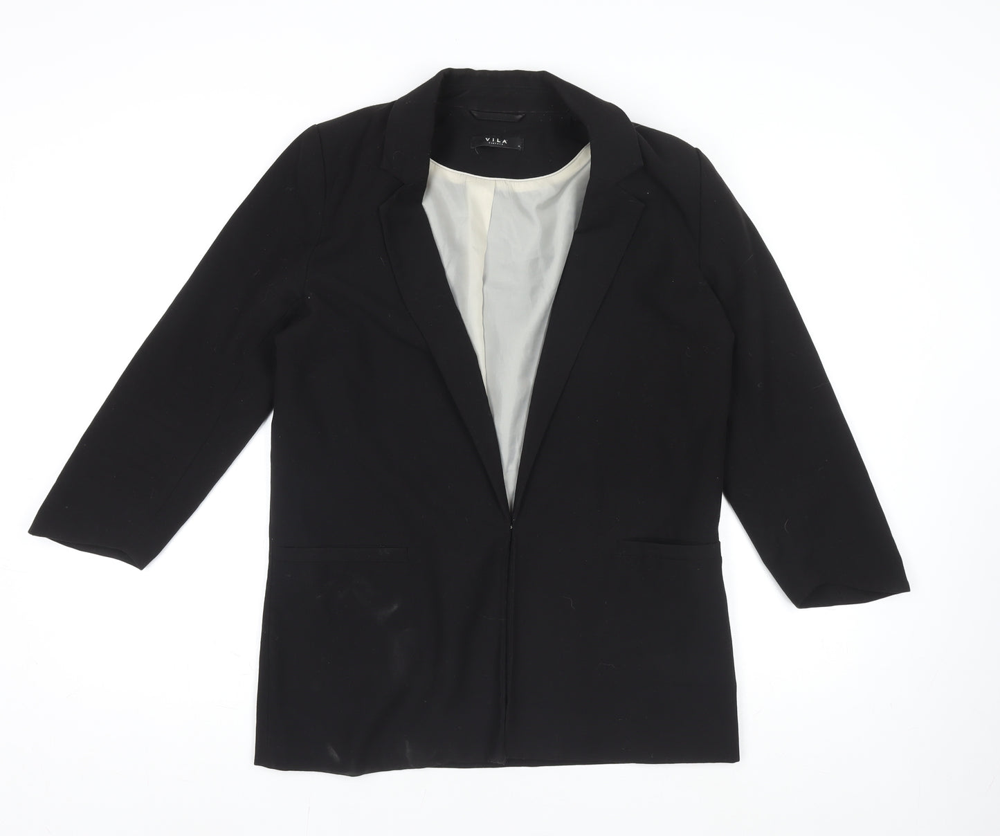 Vila Women Black M Longline Blazer Single-Breasted Jacket
