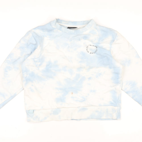 Diesel Women Blue Tie Dye Pullover Sweatshirt Medium Cotton Blend
