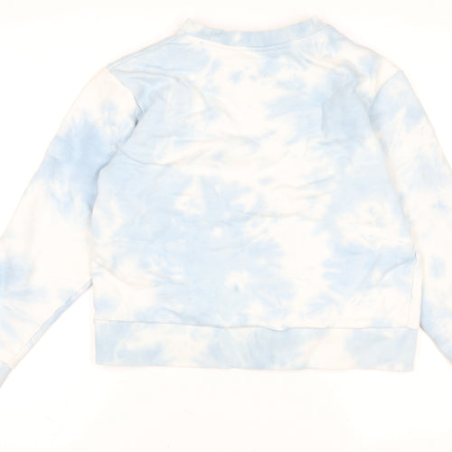 Diesel Women Blue Tie Dye Pullover Sweatshirt Medium Cotton Blend