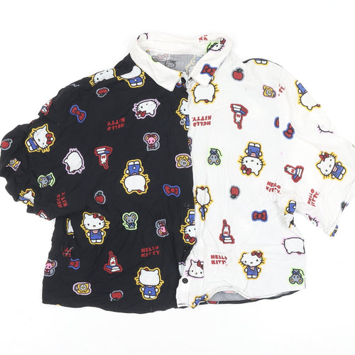 Hello Kitty Girls Multicoloured Button-Up Cotton Shirt Size 10 Regular Fit