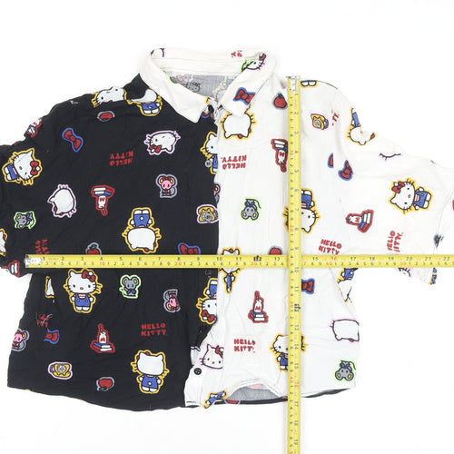 Hello Kitty Girls Multicoloured Button-Up Cotton Shirt Size 10 Regular Fit