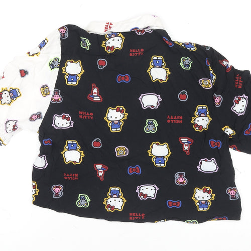 Hello Kitty Girls Multicoloured Button-Up Cotton Shirt Size 10 Regular Fit