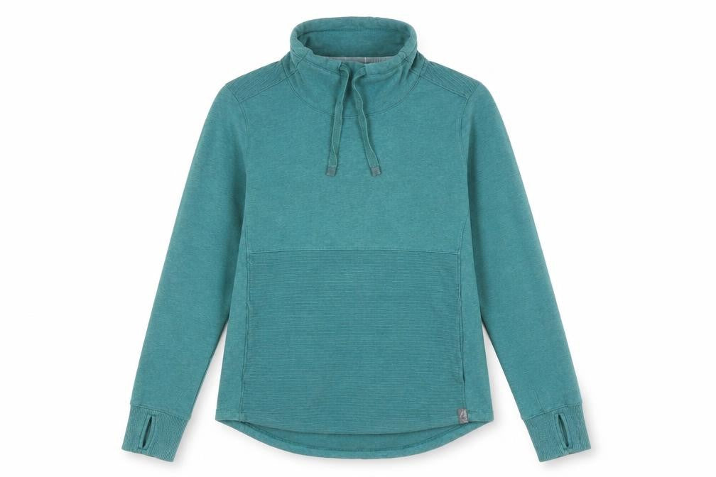 Front view of L.L. Bean Women's Teal Pullover Sweatshirt Small Regular Cotton Blend