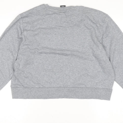 DKNY Women’s Grey Crew Neck Logo Pullover Jumper Size 14