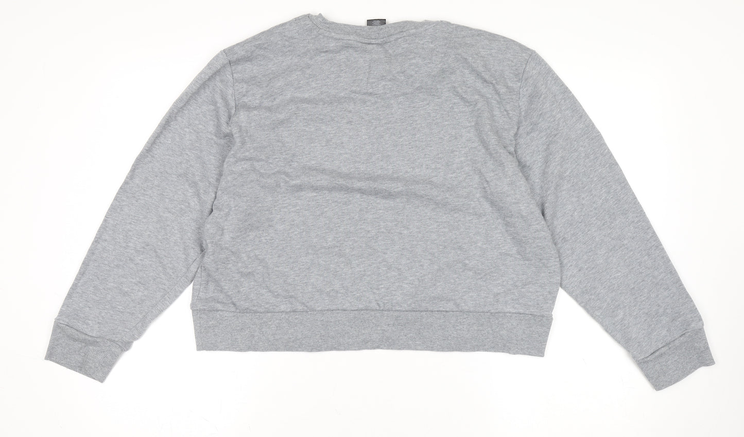 DKNY Women’s Grey Crew Neck Logo Pullover Jumper Size 14