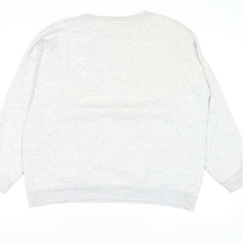 Tu Women Grey Animal Print Crew Neck Sweatshirt Size 16