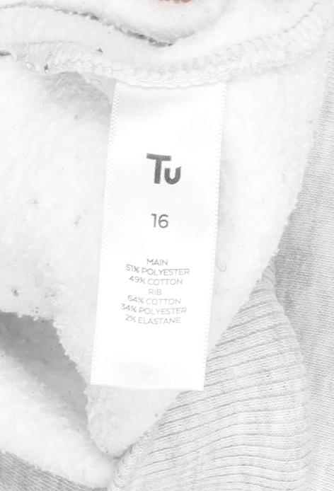 Tu Women Grey Animal Print Crew Neck Sweatshirt Size 16