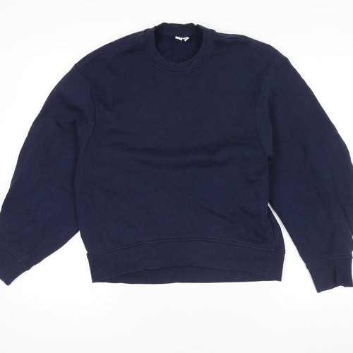 & Other Stories Women Navy Blue XS Crew Neck Pullover Sweatshirt